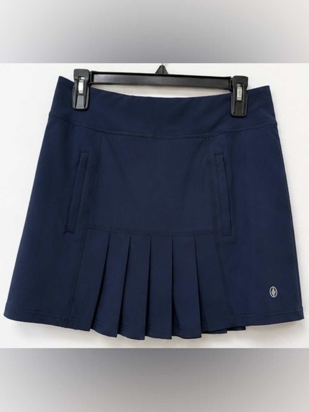 JoFit Dash Skort 16.5 Navy Golf Tennis Pickleball Pleated Skort Zip Pockets Sz S